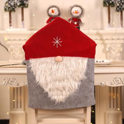 China Christmas Decorations Holiday Party Decorations Factory Wholesale Santa Claus Red Hat Christmas Chair Set Christmas Family Restaurant Decor Chairs Set for sale