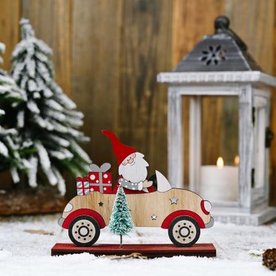 China Christmas News Cute Wooden Ornaments Decorations Automobile Desktop Ornaments for sale