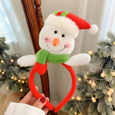 China Christmast Ornament Christmas Party Supplies Red Hair Bands Elastic Headband Santa Claus Snowman Deer Children Headbands for sale