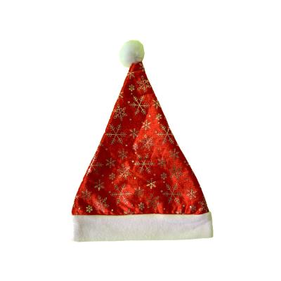 China New Products Christmas Decorations Christmas Hat Snowflake Pattern Adult Santa Claus Hat for sale