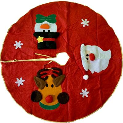 China Nonwoven Fabric Christmas Tree Skirt Embroidery Nonwoven Fabric Christmas Tree Skirt Ornaments Home Decoration Christmas Tree Skirt for sale