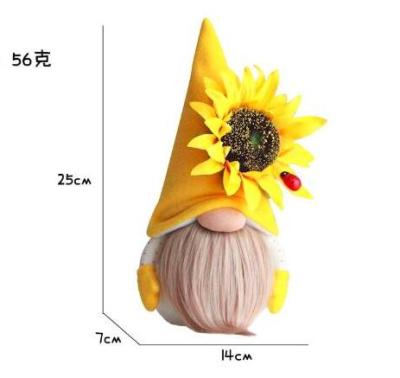 China Europe Summer Party Festival Flower Dwarf Gnomes Ornament Faceless Cuddle Sunflower Doll for sale