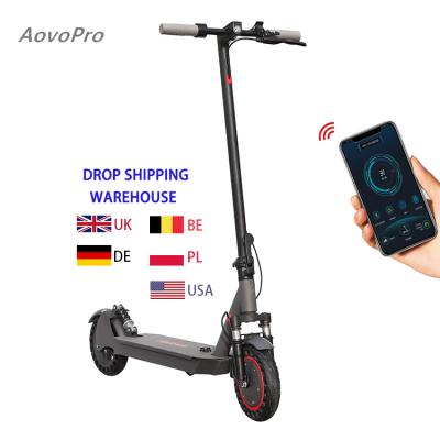 China Newest Model Aovo Pro DE Warehouse 18.2Ah Range 50Km Light LCD + LED Display Screen Waterproof 10 Inch Foldable Electric Scooter With Lock for sale