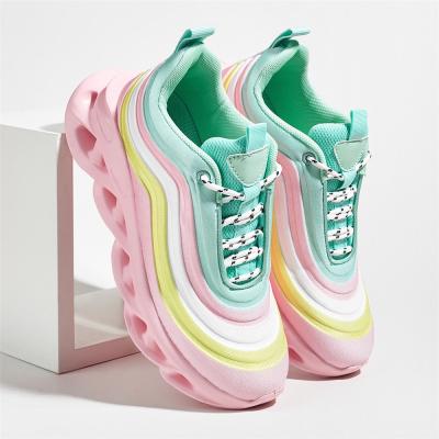 China Fashion Trend Designer Brands Fat Women Sneakers Famous Platform Running Shoes Rainbow Shoes for sale