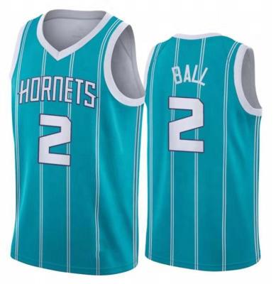 China 2020-2021 Hornet #2 Green Embroidery Basketball Jersey Antibacterial Jerseys Mens Youth Training Basketball Wear for sale