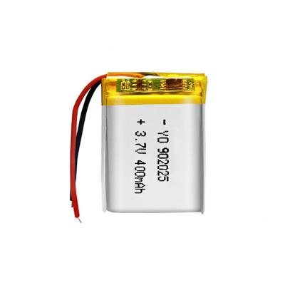 China Consumer electronics rechargeable lithium Ion Battery 902025 3.7v 400mah Li-polymer battery akku for toys for sale