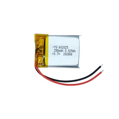 China Ultra Thin 3.7v 602025 250mah Lithium Polymer Battery Ion For Digital Speaker YO- 602025 for sale