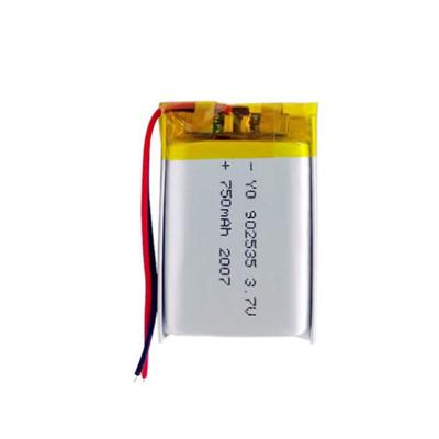 China Consumer Electronics Rechargeable Lipo 902535 3.7v 750mah Lithium Ion Polymer Battery For Power Bank for sale