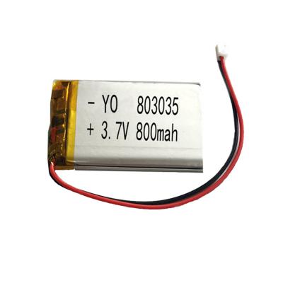 China Consumer Electronics Li-ion Polymer Battery 3.7V 800mAh 650mah 700mah Lipo Battery 603035 503035 703035 803035 903035 for sale