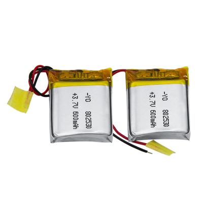 China High quality consumer electronics 802530 Li-PO battery pack 600mah for electronic product for sale