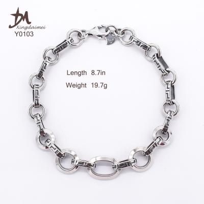 China Korean Silver Chunky Circle Toggle Link Vermeil Style Y0103 Handmade Hot Selling 925 Silver Bracelet for sale