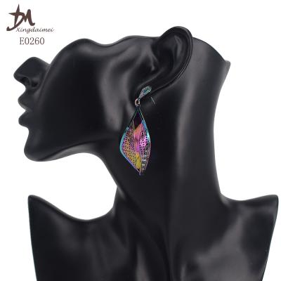 China Handmade Earring E0260 Latest Brand Colorful Wavy Drop Earrings for sale