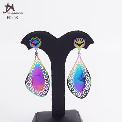 China Handmade Earring E0258 Latest Brand Colorful Wavy Drop Earrings for sale