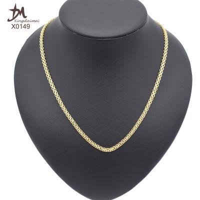 China Fashion X0149 Simple Design Simple Necklaces High Quality GOLD Handmade Necklaces 18K Gold Plated Copper Pendant Chain Women's Necklaces for sale