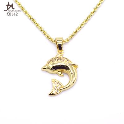 China X0142 Simple High Quality Fashion Zircon Necklace Dolphin Pendant for sale