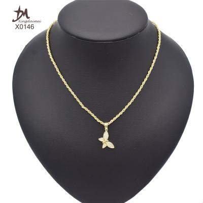 China X0146 Simple High Quality Fashion Zircon Necklace Butterfly Pendant for sale