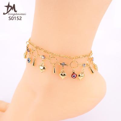 China Handmade Foot Chain Jewelry 18K Gold Women Anklet 18k Gold Plated Anklet S0152 for sale