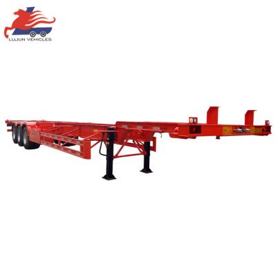 China Truck Trailer 20ft 40Tons Skeleton Skeletal Container Semi Trailer 40ft Container Chassis For Sale for sale