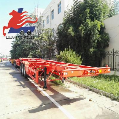 China Truck Trailer 3 axis 40 ft container transport Shandong made frame skeleton semi-trailer for sale