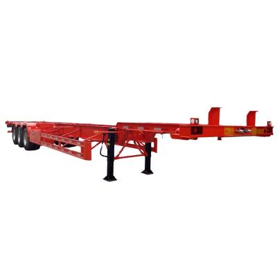 China Truck Trailer 3-axle 40-foot semi-trailer container trailer transport chassis truck for sale