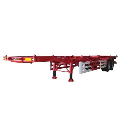 China Truck Trailer 3 axle 40 ft 45 ft flat bed trailer Flat bed container semi-trailer Flat bed container transport semi-truck trailer for sale