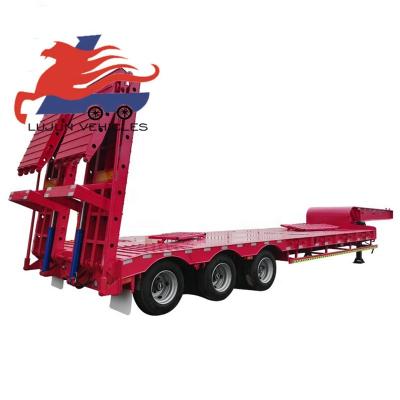 China Truck Trailer 3 Axle 40ft container semi trailer truck trailer dimensions 40ft flat bed semi trailer for sale