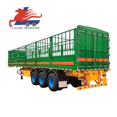 China Truck Trailer Trucks Trailer Semi-tailer 3 Axle 60T Stake Fence Cargo Semi Trailer for sale