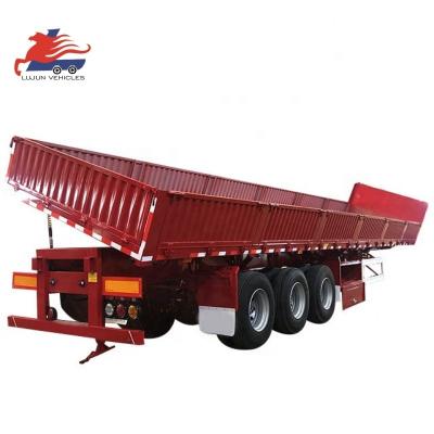 China Truck Trailer China price 3 axles 45ft 40 50 60 Ton side dump semi trailer for Sale for sale