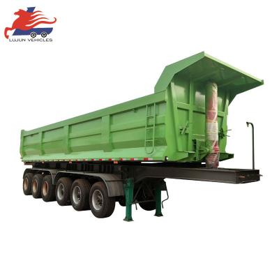 China Truck Trailer Truck Trailer Side Lifting Dump Tipper Truck Semi Trailer for Sale 3 4 Axle 70 Cbm Steel Customized Semi-trailer Standard 28ton for sale