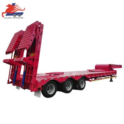 China Truck Trailer Factory Low price transport containers Flatbed Semi-Trailer 3 Axle Platform Trailer 60tons 40ft Flat Bed Semi Trailer for sale for sale