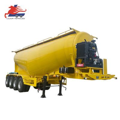 China Truck Trailer 3 Axles 45m3 55cbm Dry Bulk Cement Transport Tanker Truck Powder Semi Trailer V Shape Model for sale