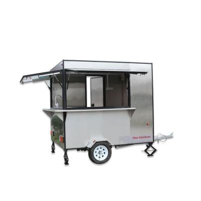 China Newest vegetable processing factory France standard mobile food trailer/aluminum food trailer/modern food truck for sale