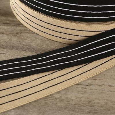 China Factory direct supply strong elastic elastic webbing striped nylon webbing interval elastic band waist elastic band for sale