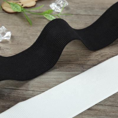 China 4.0cm High Quality Viable Ribbed Black And White High Elastic Webbing Belt Waist Head Scarf Wrapping Clothing Accessories for sale