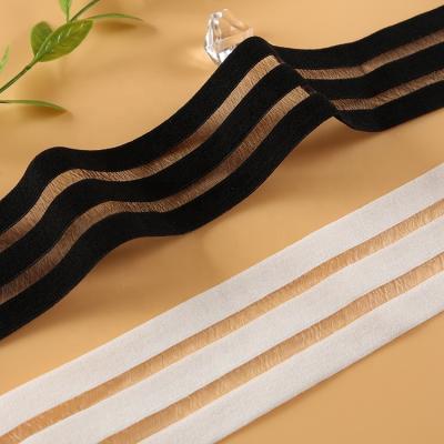 China Factory Price Selling Elastic Band Black Elastic Band Swimsuit Nylon White Fish Viable Underwear Silk Wrapped Accessories for sale