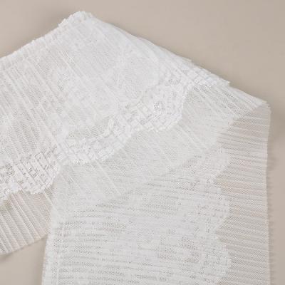 China Soft And Flexible Viable Fabric Diy Garment Accessories Diy Skirt Trim Ribbon Sewing Chiffon Double Pleated Agaric Lace For Garment for sale