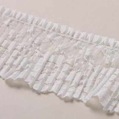 China Soft And Flexible Viable Fabric Accessories Garment Skirt Trim Ribbon Sewing Polyester Pleated Agaric Lace For Garment for sale