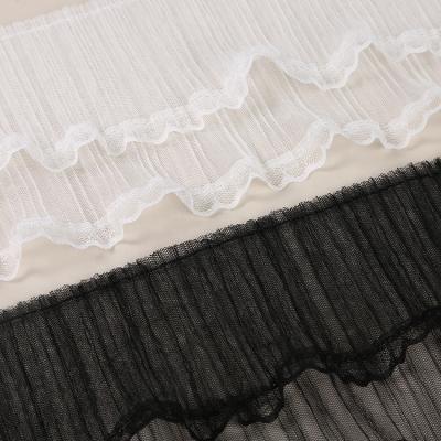 China Factory Price 12.5cm Sequin Long Lasting Quality Wholesale High Quality Soft And Flexible Ruffle Lace Trim For Dress Decoration for sale