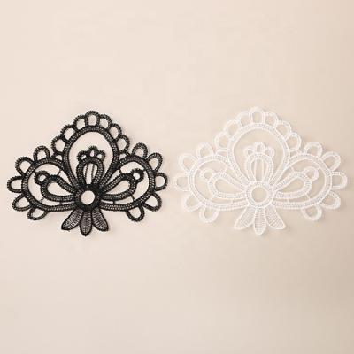 China hot selling high quality dreamcatcher hollow pattern fiber milk 3D embroidery patches black and white accessories embroidered for sale