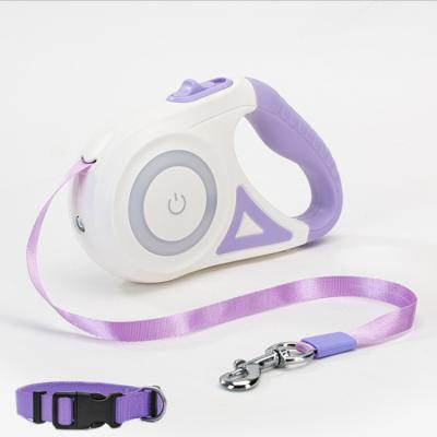 China Thoughtful New Design Padded Leather Hook Pet+Collars+Leashes Dog And Cock Set Pet Leash Led for sale