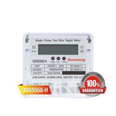 China 1 Phase Digital Power Meter 2 Wire Kilowatt Hour Meter Fire Retardant for sale