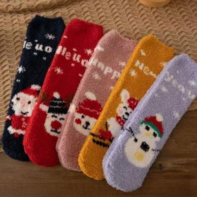 China 2021 factory direct sale best selling warm serious ladies Christmas socks breathable indoor scrambled socks comfortable softly breathe socks for sale