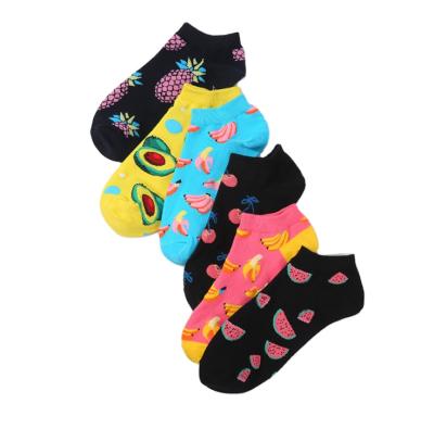 China Summer Breathable Hot Selling Ankle Low Cut Socks Unisex Funny Cotton Breathe Socks Fruit Vegetable Sushi Socks for sale