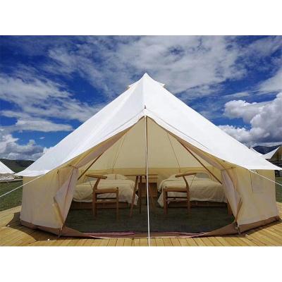 China Straight Tie Type Safari Tent Luxury Cotton Oxford 3M/4M/5M/6M Luxury Yurt Bell for Outdoor Family Dome Glamping Tent for sale