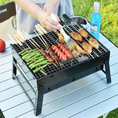 China Easily Assembled Folding BBQ Grill Stainless Steel Kabab Grill Camping Grill Charcoal Grill for sale