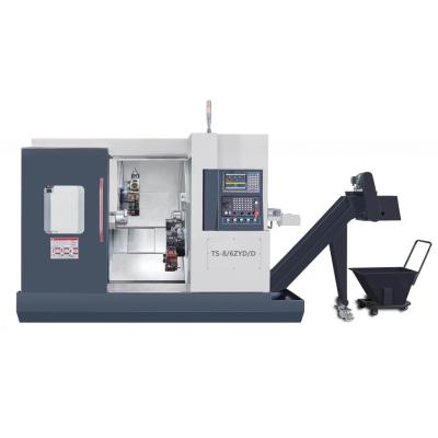 China ±0.003 Repeatability Precision Inclined Bed 4 Axis CNC Lathe with Living Tools and 24 Tool Post Stations for sale