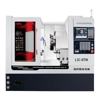 China CNC 3 Axis Lathe Turning Center Dual Turret Cnc Lathe 3 Channels Hydraulic System for sale