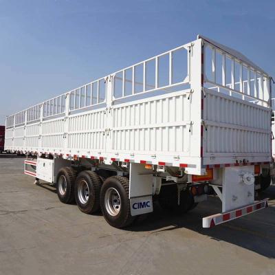 China Sideboard Livestock 40 Foot CIMC Triple Axle Semi Trailer for sale