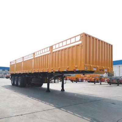 China CIMC Side Grid Door 60T Flatbed Stake 3 Axle Semi Trailer for sale