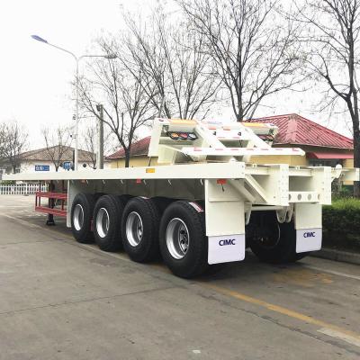 China Front Wall Quad Axle 80Ton CIMC de 45 pies del plano remolque semi en venta